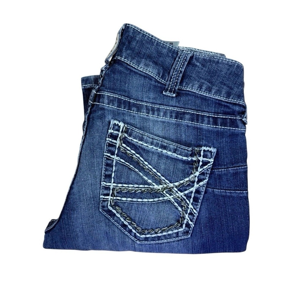 Ariat‎ REAL Mid Rise Bootcut Jeans Marine Entwined Embroidery 28S